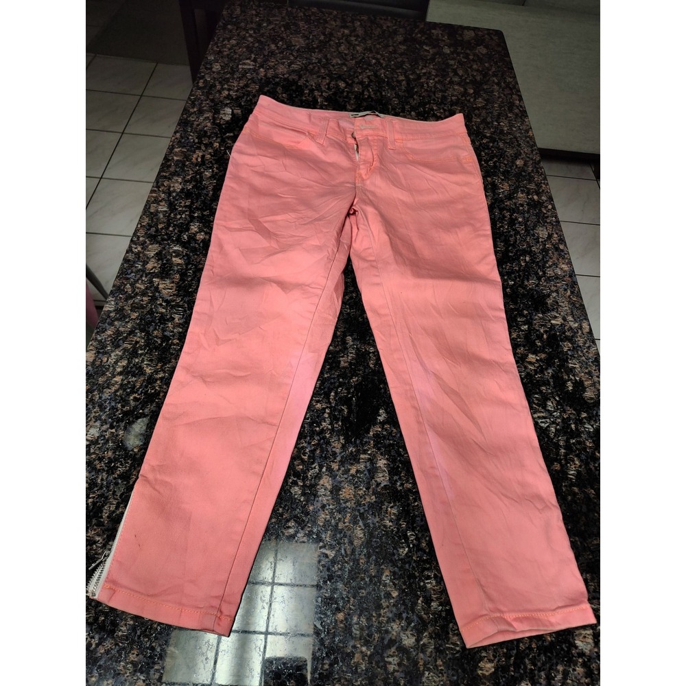 Levis Legging Jeans Peach Coral Pink Ankle Zip Slim Fit W30 Womens Skinny Pants